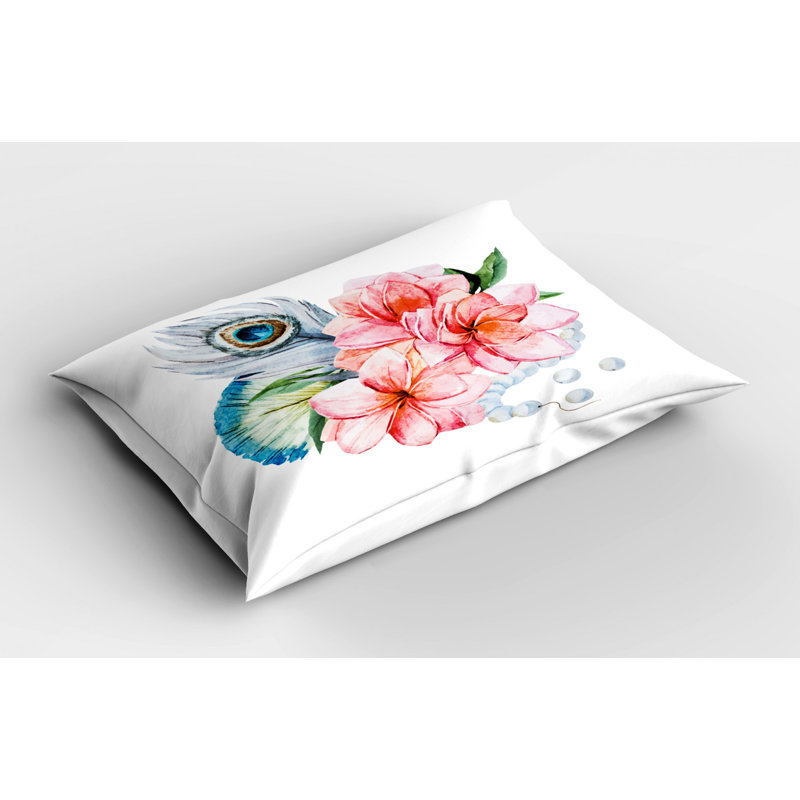 Feather Polyester Floral Sham Set, Twin