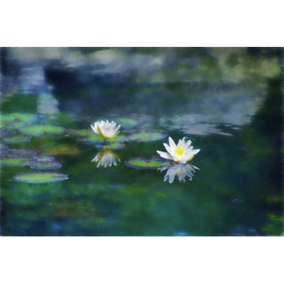 Digital Art Paint, Pink Water Lily On The Garden Pond - Wrapped Canvas Print