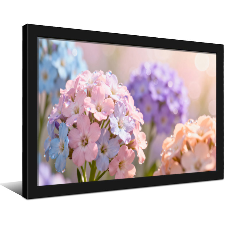 Plantes et fleurs Fleurs pastel sur fond flou artistique, 12" H x 18" W, Toile tendue, Ne s’applique pas