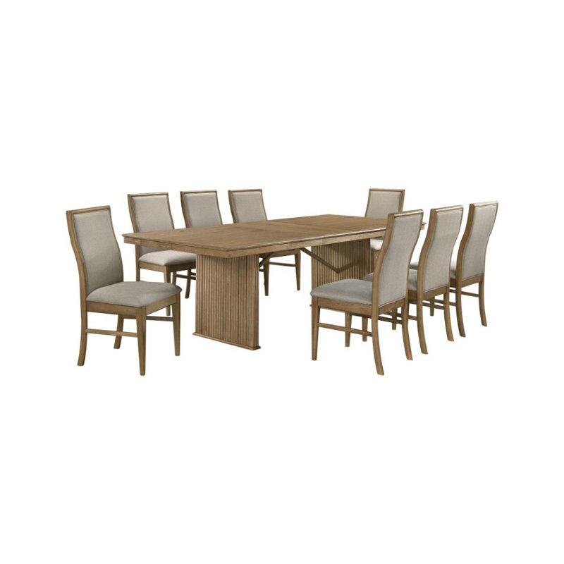 Acosta 9-piece Dining Table Set, 9 Pieces: Table, 8 Chairs
