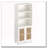 Bookcase with Rattan Doors,5 Tier Storage Wood Shelves-1435169592
