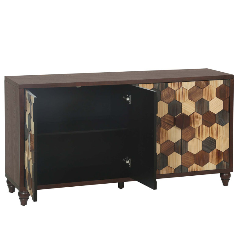Buffet moderne à motif nid d'abeille avec rangement multifonctionnel