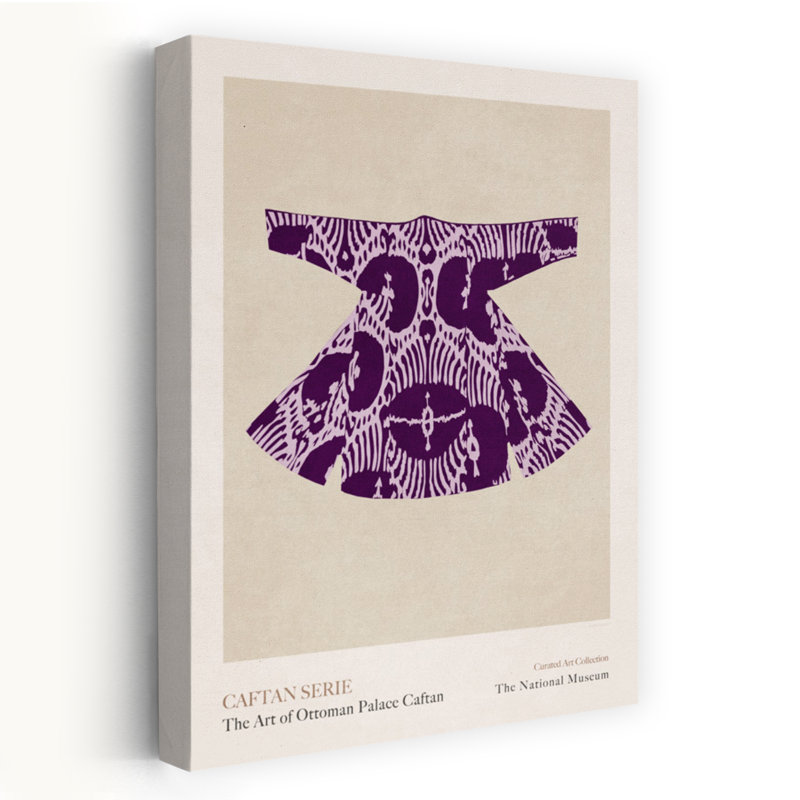 «Mauve Caftan Elegance», art mural traditionnel rétro, H 48 po x l 32 po