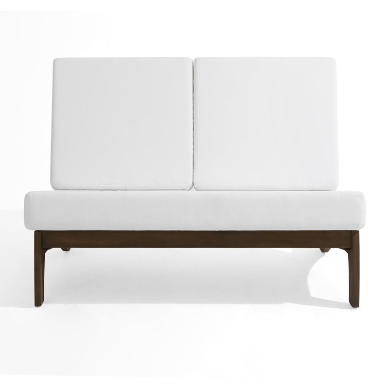 Causeuse d'extérieur avec coussins 43,9 po Polett, Beige, Brun
