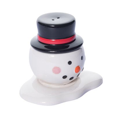 Transpac Dolomite 4.5 in. Multicolor Christmas Melted Snowman Salt and Pepper Shaker Set of 3