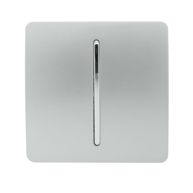 Trendi Switch 1 Gang Retractive Home Automation Switch, Platinum Silver