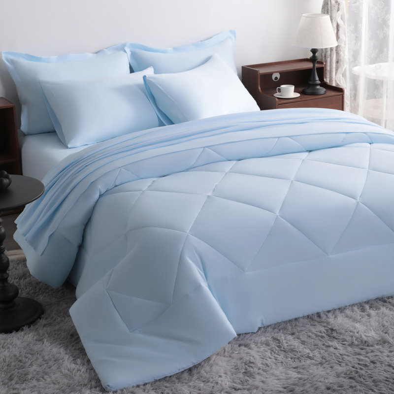 Ensemble de literie pour très grand lit 7 pièces doux et respirant, King (7 Pieces), Turquoise