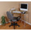 Brough Glass Top Metal Base Writing Desk