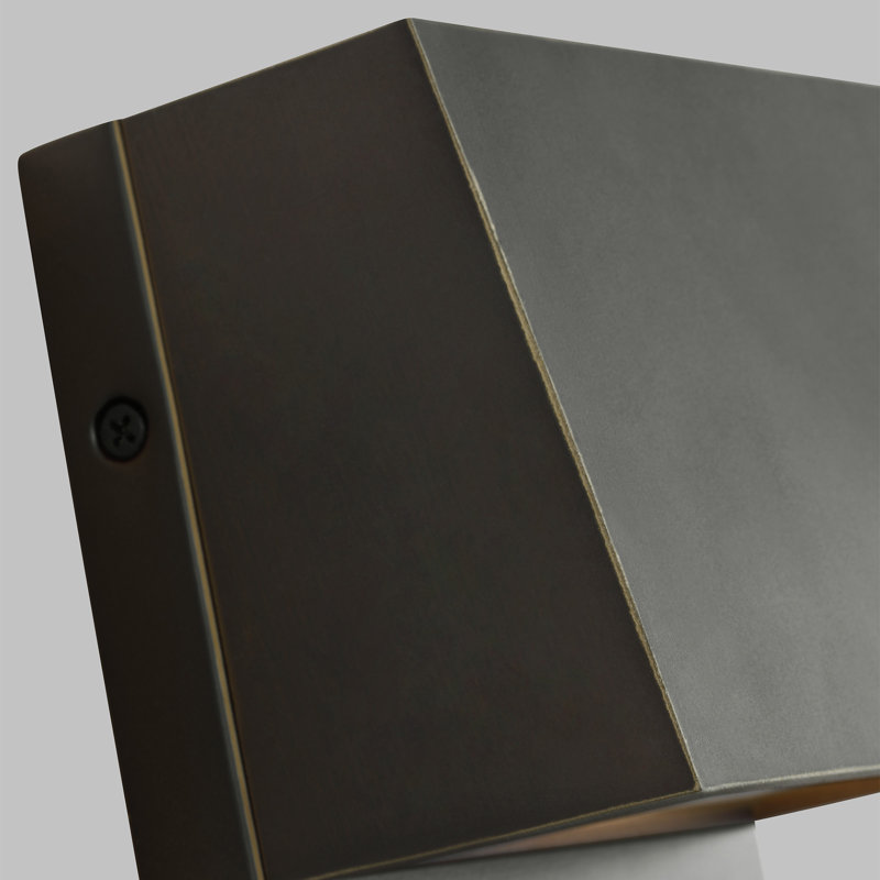 Canto Aluminum LED Wall Light, 12" H x 5" W x 4.63" D, Antique Bronze