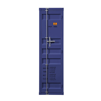 Blue Wardrobe With Full-Length Container Lock
