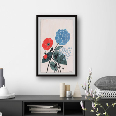 Fleurs mélangées-reproduction d’art sur papier encadrée