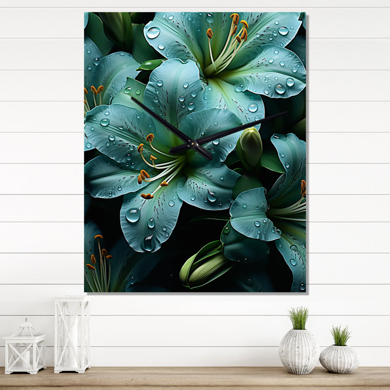 Horloge murale moderne Darylann - Hibiscus, Grand