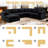 144" Chenille Sectional Corner Sofa 7 Pieces Oversized Comfy Modular Reversible Couch With Upholstered Movable Ottoman-1978611648