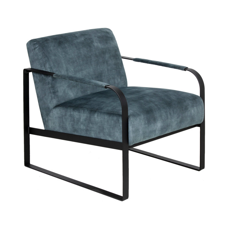 Upholstered Occasional Chair, Eucalyptus Blue Polyester Blend