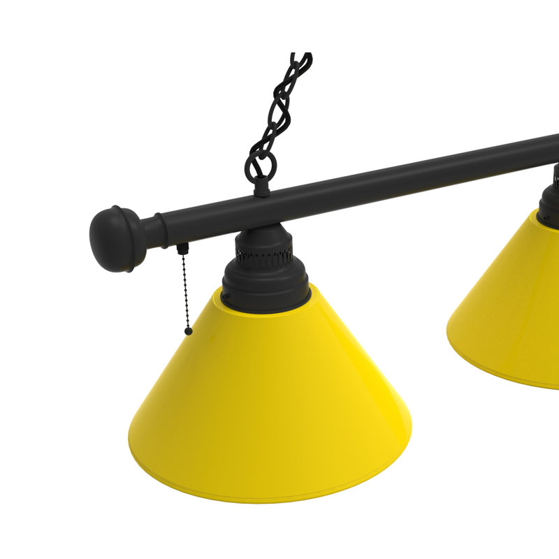 3 - Light Pool Table Lights Pendant, Black, Yellow