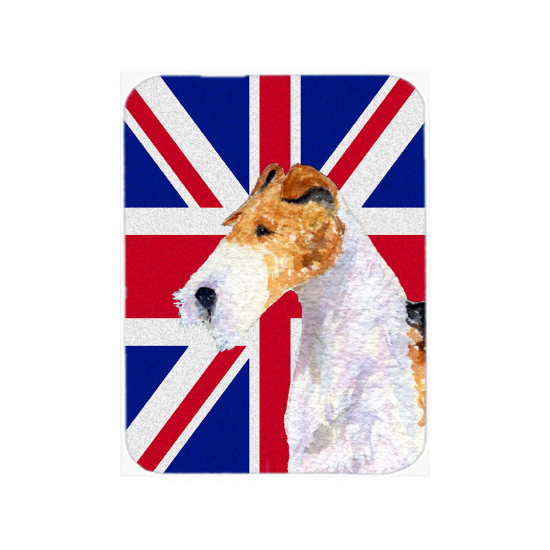 Terrier de fox en verre à drapeau anglais britannique caroline Union Jack