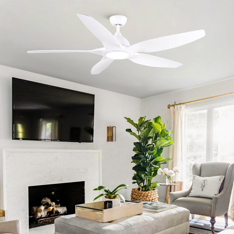 Dainius 60'' Ceiling Fan with LED Lights, White