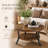2 Tier Round Solid Wood Coffee Table With Storage, Rustic Brown