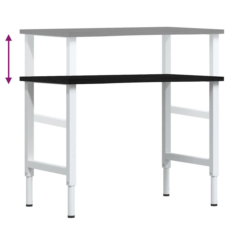 100cm W Solid Wood Top Height-Adjustable Workbench