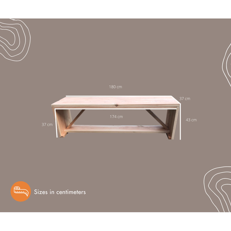 Milan Garden Bench Made Of Engineered Wood, 43 cm H x 180 cm W x 38 cm D