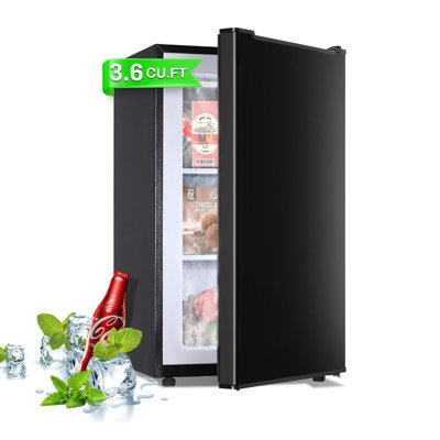 Mini Upright freezer 3.6 Cubic Feet Single Door Compact Freezer with Reversible Stainless Steel Door 3 Speed Temperature Adjustment Small freezer for Home or Dorms