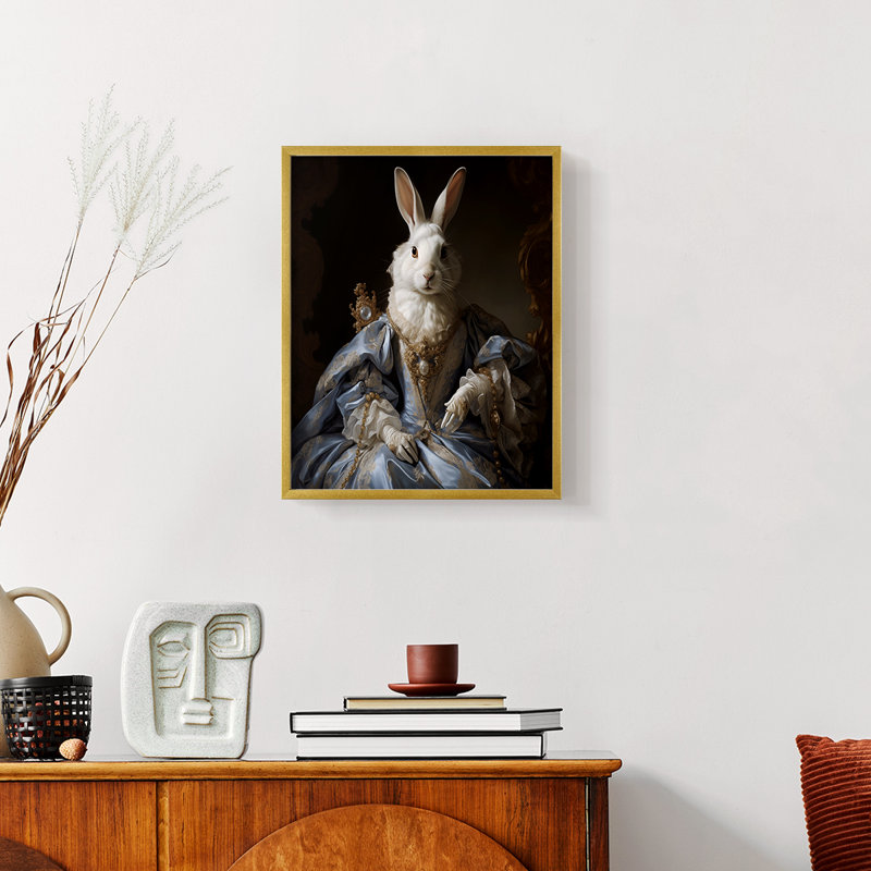 ANIMALS Series CLXXXVII - Reproduction encadrée de qualité supérieure - Prêt à être accroché - Aucun clou requis, Doré