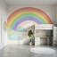 Papier peint pastel arc-en-ciel nuages dessinés à la main-245005330-245005329