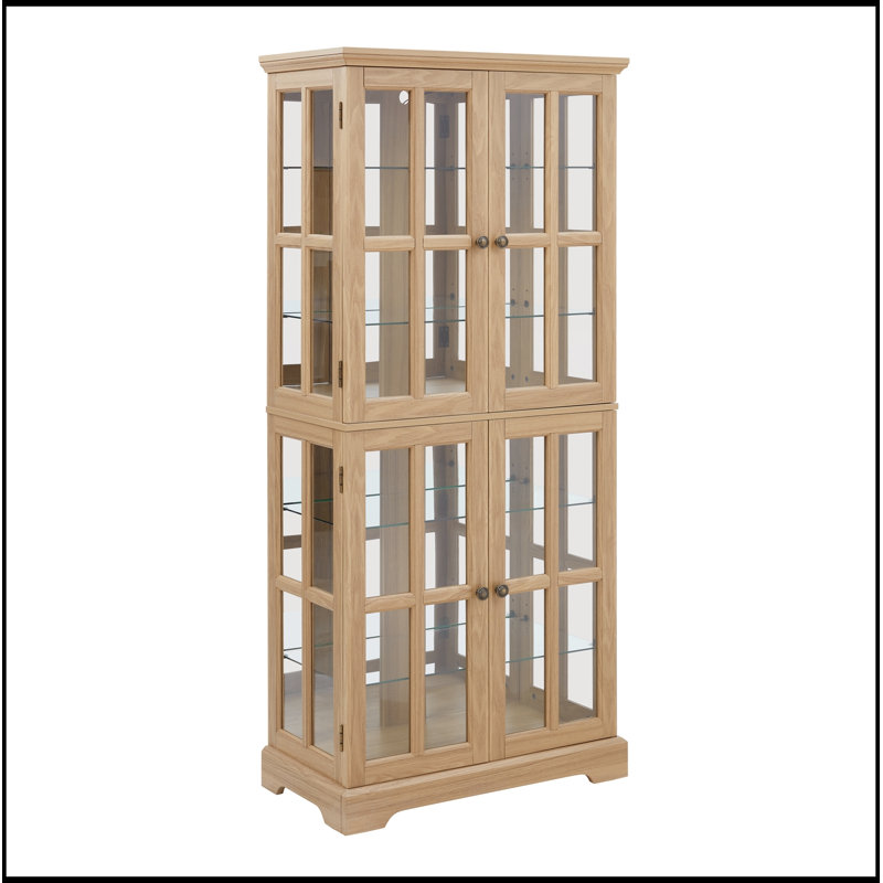 Pfarr avec 4 portes vitrées et tablettes réglables, Natural