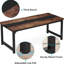 Grand bureau d'ordinateur moderne de 63 pouces pour bureau à domicile avec structure en acier robuste, bureau spacieux et pieds réglables, brun rustique et noir-334906910