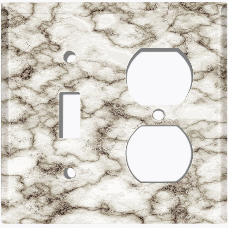 Marble Gray Print 1 Patterned 1 - Gang Standard Combination Wall Plate