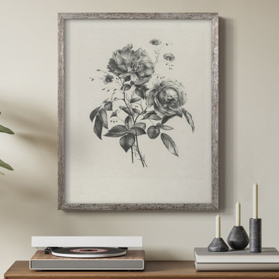 Reproduction florale vintage encadrée CECXLII - bois massif