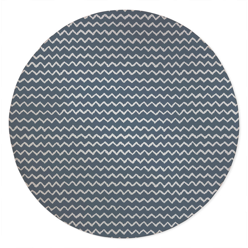 Tapis d'extérieur à motif de chevrons antidérapant, Rond 5 pi