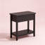End Table,Narrow Side Table with Flip Top,Storage Cabinet,Bottom Shelf for Living Room