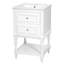 Meuble-lavabo rétro avec lavabo en céramique et solutions de rangement intelligentes-811872825