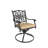  Outdoor 7-Piece Cast Aluminum Patio Dining Set with Square Table, 6 Swivel Rocking Chairs-362127584
