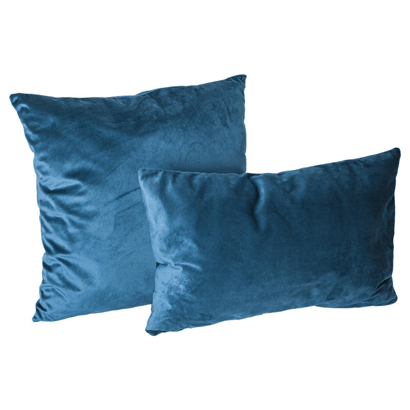 Rectangular Lumbar Cushion with Filling, Blue