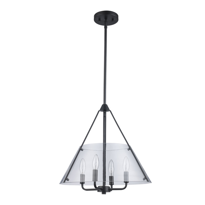 Waddells - Luminaire suspendu, Noir, H 12 po x l 20 po x P 20 po, 4