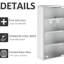 Armoire murale verrouillable pour médicaments, acier inoxydable, tablettes à 4 niveaux, 12 po x 24 po, tablette à surface argentée verrouillable, argent, fixation