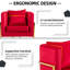 Fauteuil d'appoint demi-tonneau en velours avec coussin-2098722780