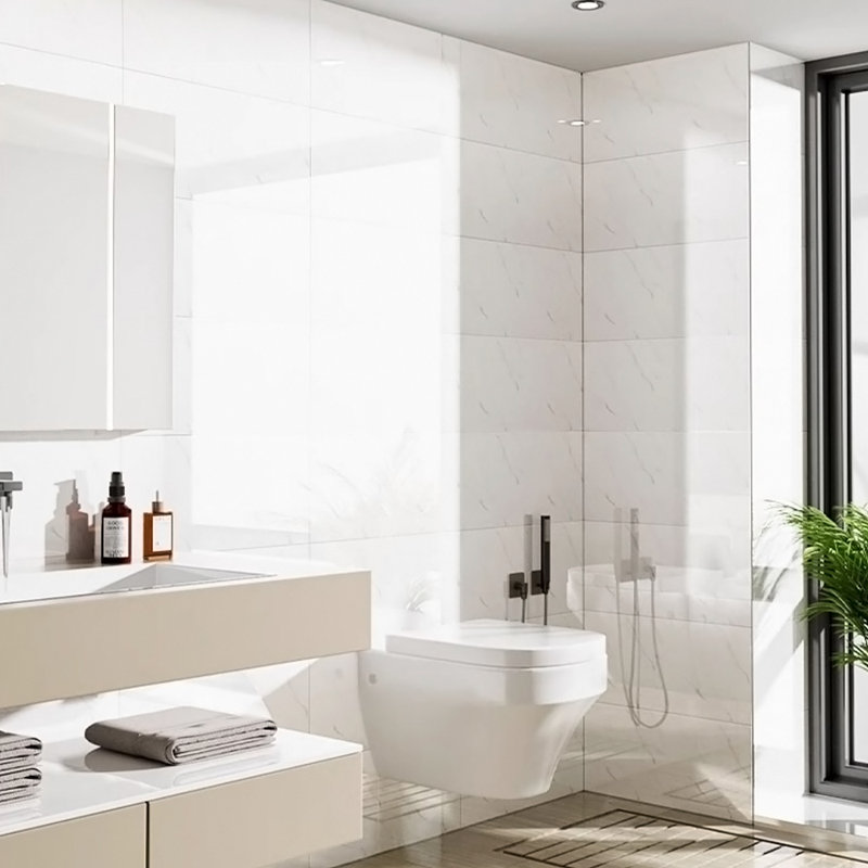 Deivids Peel and Stick Marble Wall Tile, White