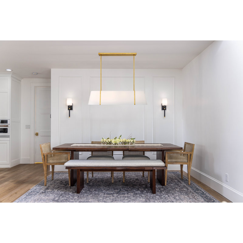 Lustre ovale linéaire 4 lumières Schumaker, Doré
