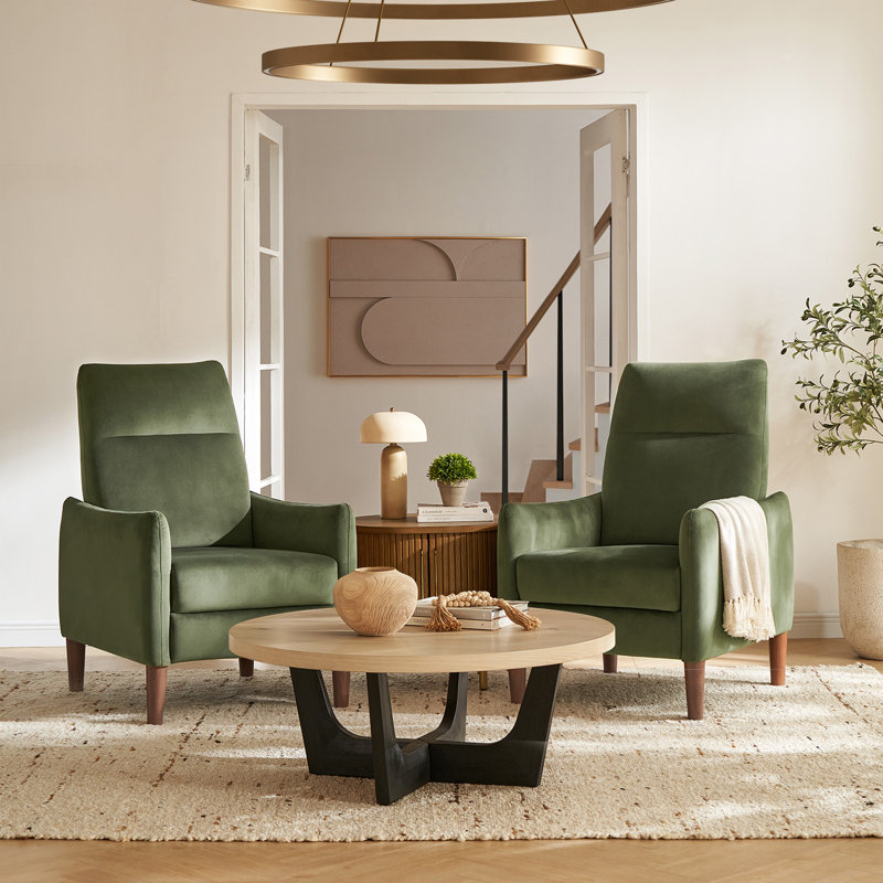 Upholstered Home Theater Seat, Green Velvet