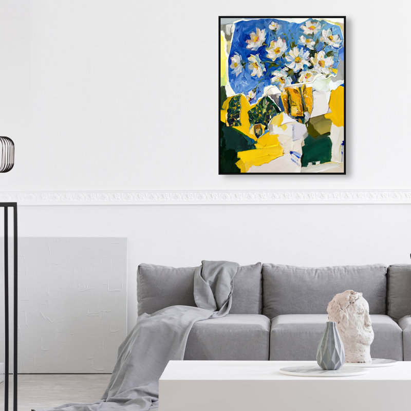 Sunshine And Flowers Print by Oliver Gal, 31"H x 37"W, Black Floater Frame