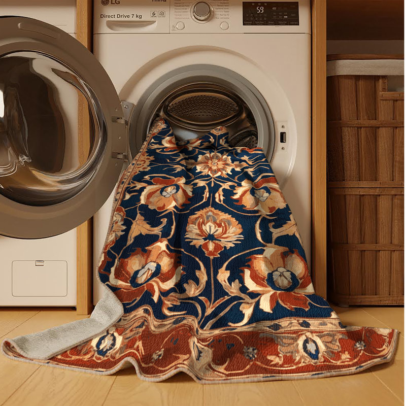 Tapis brun lavable à la machine, Rectangulaire 7 pi x 10 pi