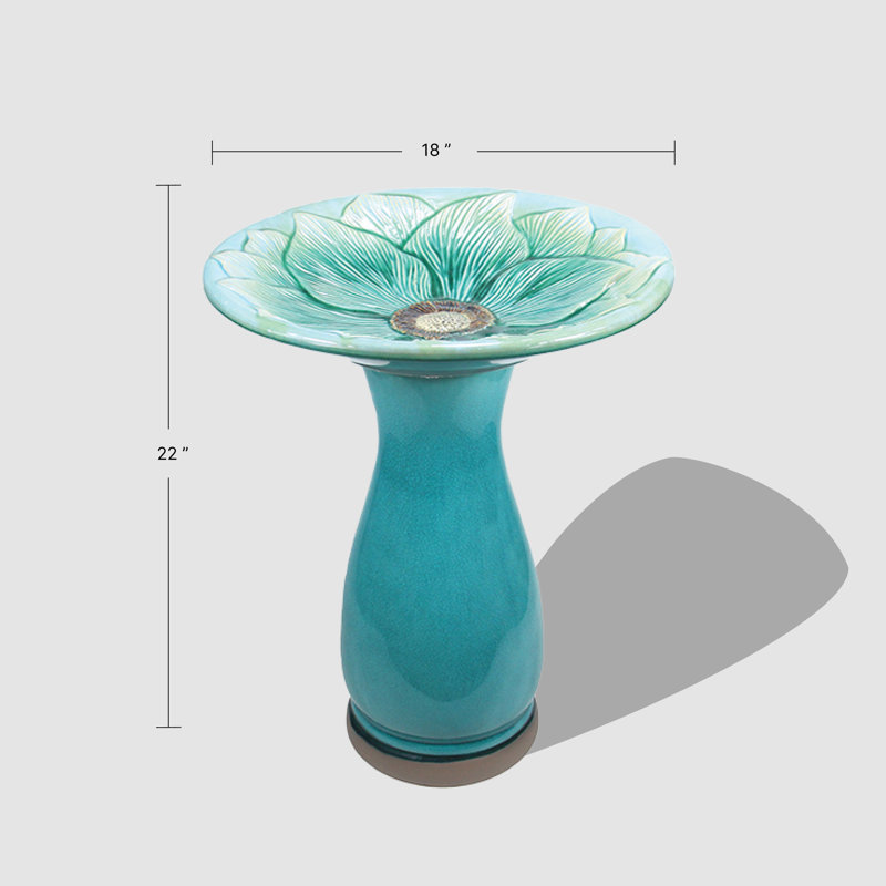 Baignoire pour oiseaux en céramique pour l'extérieur 22 po Aspen & Fig