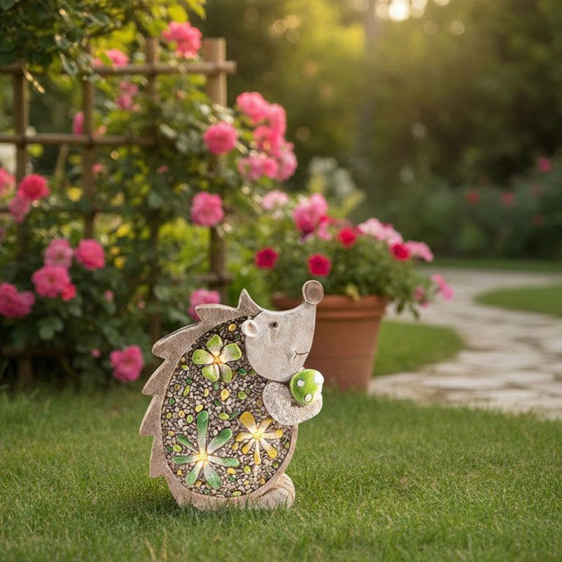 Figurine de jardin solaire à énergie solaire Hérisson