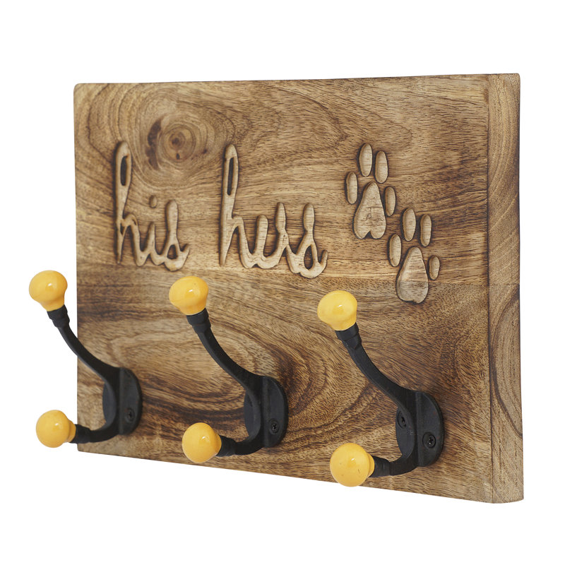 Crochet mural industriel en bois lovers pet
