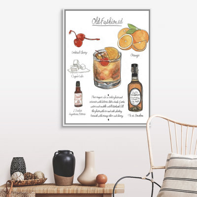 " Classic Cocktail - Old Fashioned " by Naomi McCavitt Painting Print