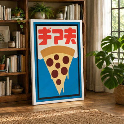 Pizza and Characters Retro - Wrapped Canvas