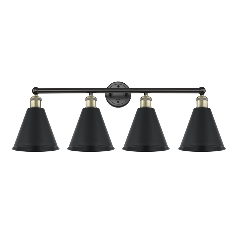 Éclairage de salle de bain à intensité variable 4 lumières Dorantes, Laiton antique noir